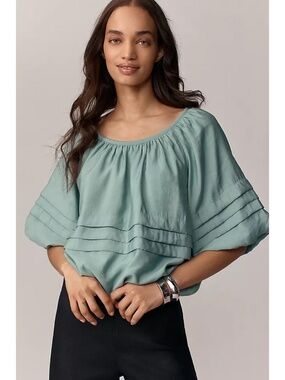 Maeve Anthropologie Tiered Bubble‎ Sleeve Top